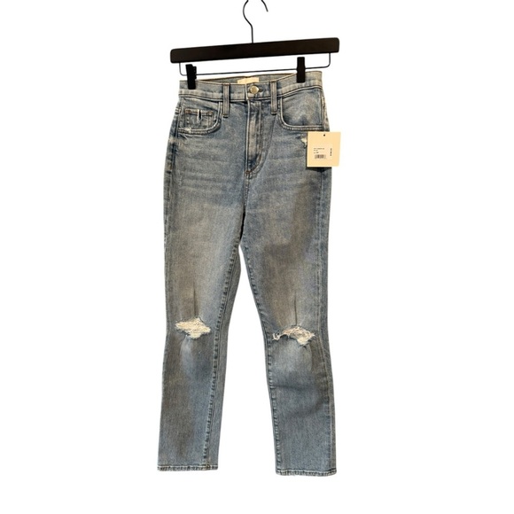 Favorite Daughter Valentina Super High Rise‎ Cigarette Ankle Jeans Light Wash 24 - Picture 5 of 9